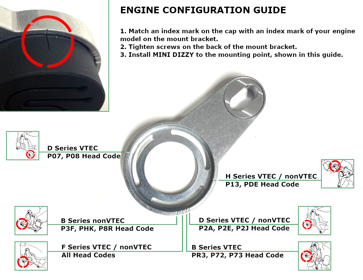 Before installation SNAKE MINI DIZZY must be configured to match your engine model.